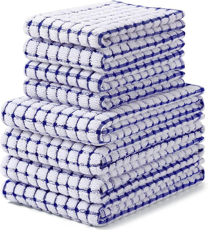 Homaxy Kitchen Towels and Dishcloths Set, 16 x 25 and 12 x 12 Inches, Super