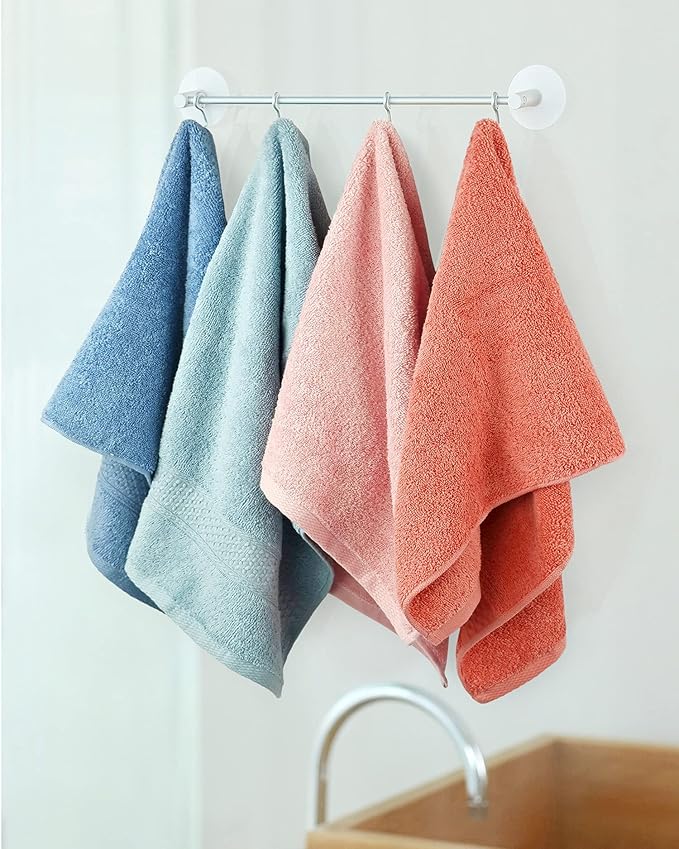 Cleanbear Hand Towels 12 Pack 12 Colors 100% Cotton Hand Towel Set
