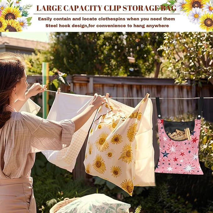 Clothes Pin Hanging Bag, Clothes Pins Bag Holder Outdoor 4.Stylish Clothespin