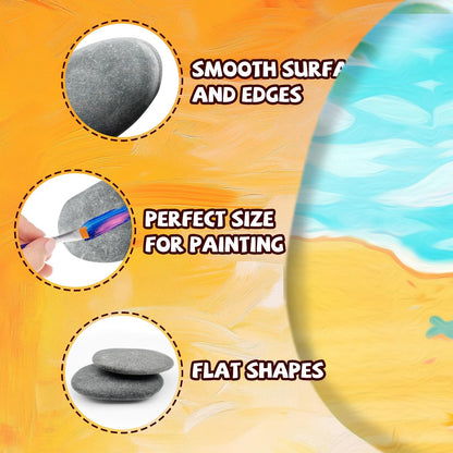 ReePlan 50PCS Rocks for Painting, 2-3 Inches Natural Smooth River Rocks for Painting, Flat Stones for Crafts and Decorations, Kindness Stones for DIY Arts(50)