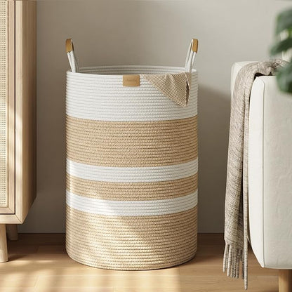 95L Striped Laundry Hamper