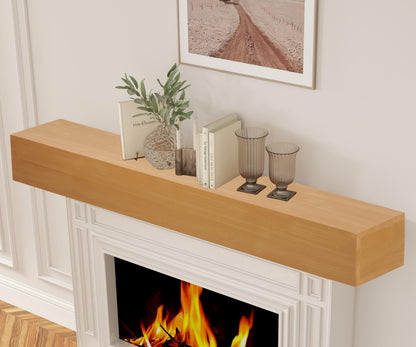 Mederlo 48"×9"×6" Rustic Wood Fireplace Mantel | Wall-Mounted & Floating Shelf for Home Decor
