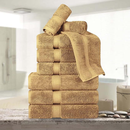 Superior Egyptian Cotton Pile 9 Piece Towel Set, Includes 3 Bath, 3 Hand
