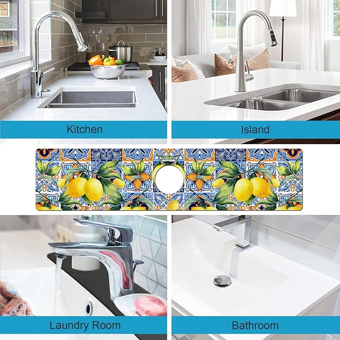 Kitchen Sink Splash Guard Faucet Mat Super Absorbent Fast Drying Mat Sink