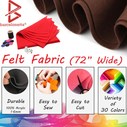Barcelonetta | Felt Fabric | 72" Wide | 1.6mm Thick | Acrylic & Soft | Felt by the Yard | Felt for DIY Crafts, Projects, Sewing (Forest Green, Half Yard)