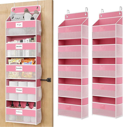 Over The Door Organizer Hanging, 2 Pack 5 Shelf Behind The Doors Storage