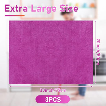 Newwiee 3 Pcs Extra Large Microfiber Cleaning Cloth 30" x 20" Washable Reusable