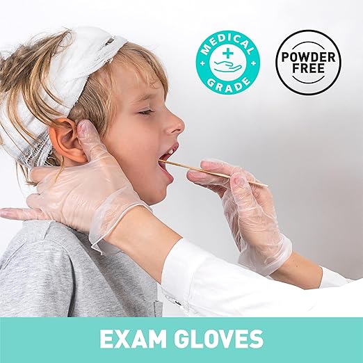 OKIAAS Disposable Gloves L, Food Safe| Latex-Free and Powder-Free Clear Vinyl Gloves for Cooking, Food Prep, Household Cleaning | Large,100 Counts/Box