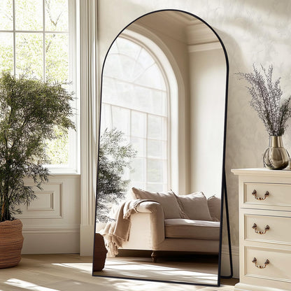 ABSWHLM Oversized Full Length Mirror 78x38 Inch - Wall Mounted or Standing Floor Mirror with Aluminum Alloy Frame, Shatterproof Tempered Glass - Modern Mirror for Bedroom, Living Room, Closet, Black