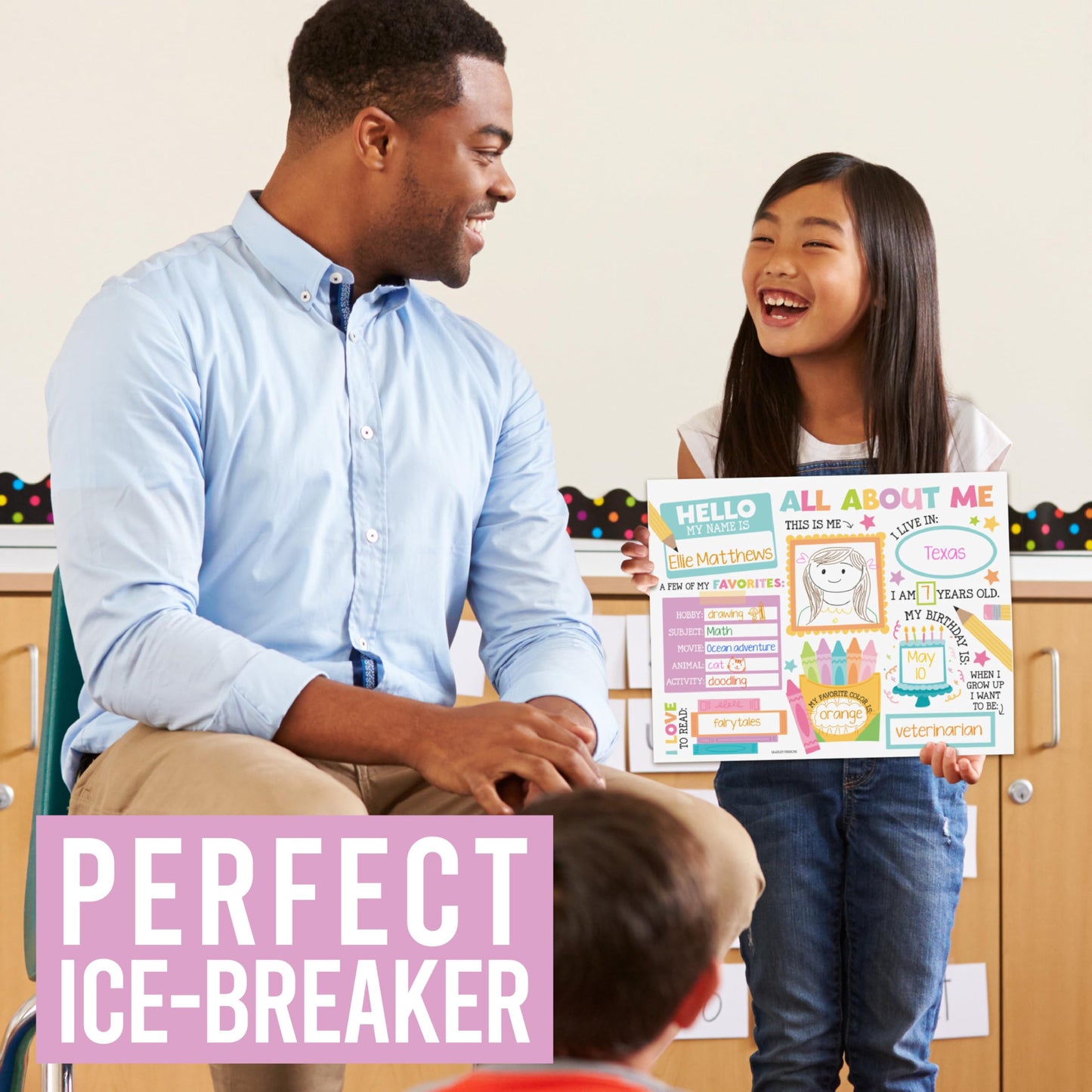 Hadley Designs All About Me Posters for Classroom Must Haves - 20 Star Student Poster, 100 Days of School Items, Star of The Week Poster Elementary Classroom Decor, End of School Year Teacher Supplies