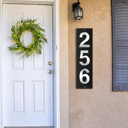 House Address Plaques Metal Address Sign Outside House Number Mailbox Number Sign for House Home Hotel Office Garden Decorative Wall Plaque(11.8 inch,Simple Style)