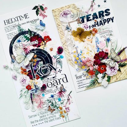 Cratey 12-Roll Floral PET Washi Tape Set & PET Stickers – Easy to Use for Journaling & Card Making, Ideal for Scrapbooking & Junk Journaling