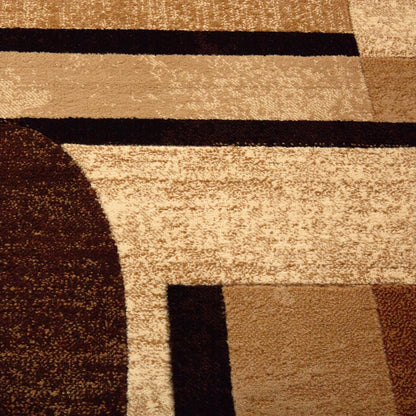 Home Dynamix Tribeca Jasmine Modern Area Rug, Abstract Brown/Beige 3 Piece Set