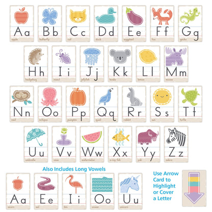 Good Nature Alphabet Cards Learning Set by Trend, 32 Decorative Cutout Pieces for Teaching Letters and Phonics