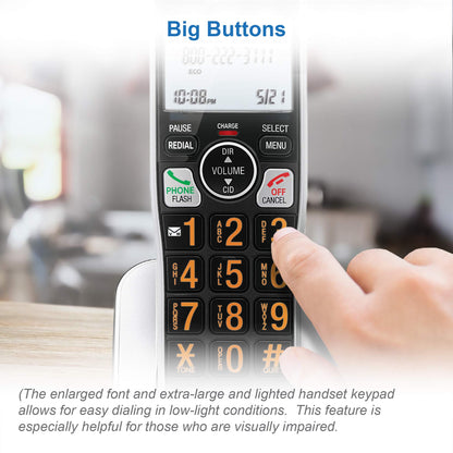 AT&T BL102-3 DECT 6.0 3-Handset Cordless Phone for Home with Answering Machine, Call Blocking, Caller ID Announcer, Audio Assist, Intercom, and Unsurpassed Range, Silver/Black