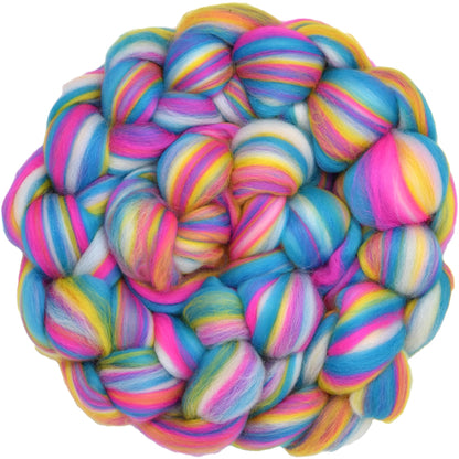 Combed Top Roving. Limited Edition Fiber for Spinning, Needle Felting, Wet Felting, Weaving and Crafting. Colorful Designer Merino, Malibu