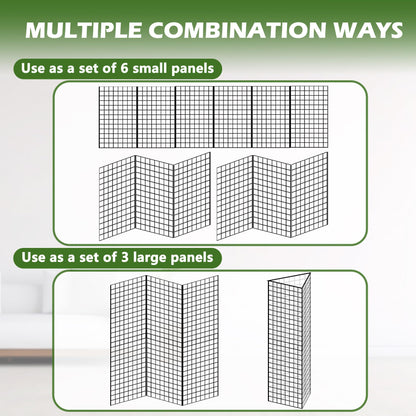 Koretech Grid Wall Panels 3 Pcs, Commercial Grade Gridwall Panels, Metal Grid Wall Panel Display Stand, You Can DIY 6 Pack 2'x3' or 3 Pack 2'x6' (Black)