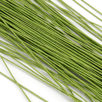 KEILEOHO 200 PCS Floral Stem Wire 14 Gauge 15.75 Inches Length, Green Floral Wire, Floral Paper Wrapped Wires for Flower Making, DIY Floral Arrangements and Decorations