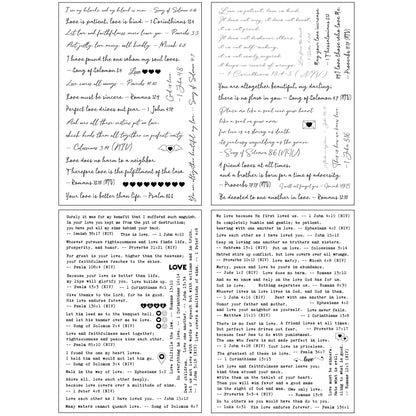 Esland Bible Verses Planner Stickers – 4 Sheets of Love Quotes, Retro Typewriter & Hand Lettering Styles, Inspirational Christian Stickers for Journaling, Scrapbooking, Bible Study, and Crafts
