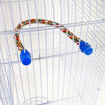 PENN-PLAX Bird Life Multicolored and Flexible Rope Perch – Create Fun, Colorful Curves and Bends – Great for Small and Medium Birds – 21” Long