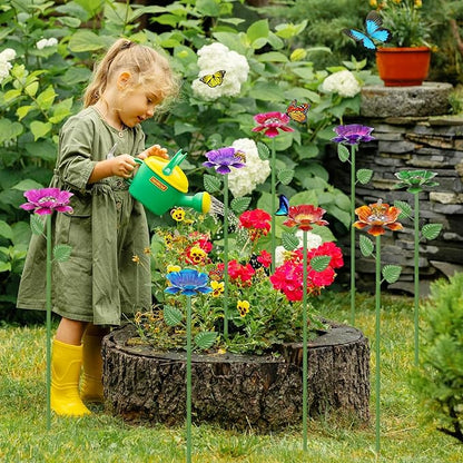 8 Pack Bee Watering Station - Flowers Butterfly Feeder, Bee Water Feeders for Outside, Metal Garden Decor, Bee Baths for Garden Yard Patio