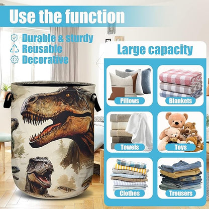Dinosaur Laundry Basket, Laundry Hamper Collapsible Oxford Cloth