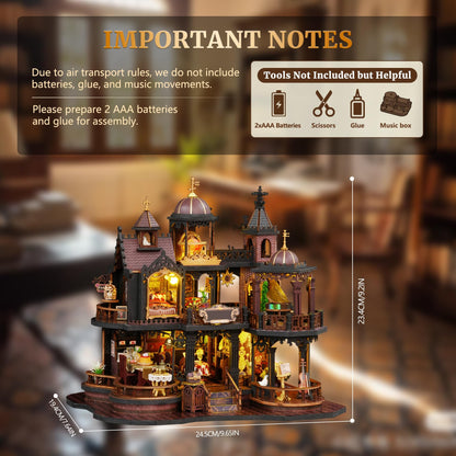 SUNNINO Miniature Dollhouse Kit, DIY Mini House Building Kits for Adults to Building with Furnitures Tiny House Bookshelf Decor Christmas Birthday Gifts for Family Lovers, Edinburgh Castle
