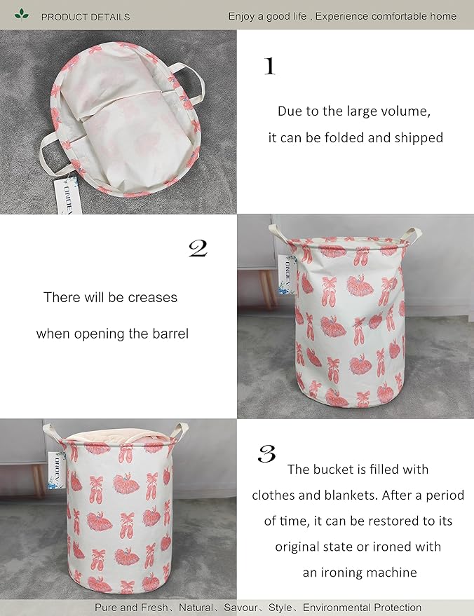 Round waterproof laundry basket, foldable storage basket, laundry Hampers