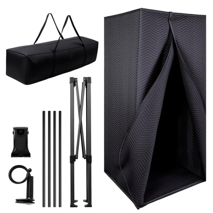 Portable Vocal Booth, 6.28 ft Height, Echo-Free Recording Booth Sound Booth, Foldable Home Recording Studio Vocal Booth with Carry Bag, for Voiceovers, Music, Game, Podcasts, Black
