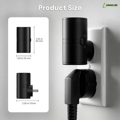 L LOHAS LED Night Light, Mini Night Lights Plug into Wall, Light Sensor, 2 Level Brightness, Soft White 3000K, Rotating Nightlight Plug in Wall for Adult Kids Hallway Bedroom Bathroom Stairway, 1 Pack