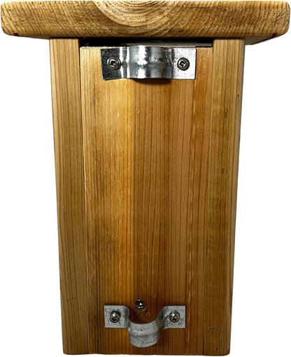 DutchCrafters Gillwood Bluebird Cedar Wood Nest Box, Outdoor Nesting Box for Birds, Wooden Bird House, Pole Mount Birdhouse for Outside - Amish Made in USA