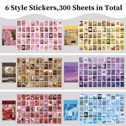 600 Pieces Washi Sticker Set, 12 Set Scrapbooking Diary Planner Album Diary Notebook, Scrapbooking Sticker Journaling Supplies for DIY Arts and Crafts Card Making Laptop Decoration