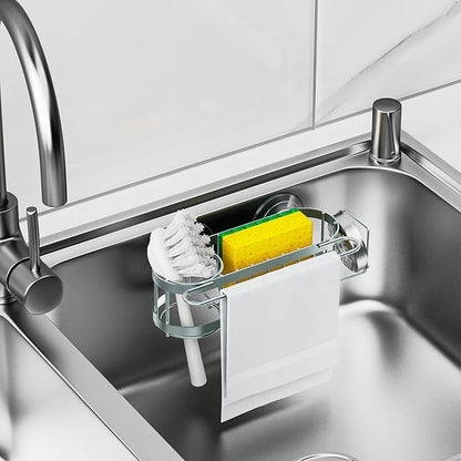 Cisily Sage Green Kitchen Sink Caddy Sponge Holder in the Sink, Stainless Steel