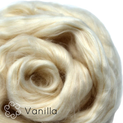 Cotton Fiber for Spinning, Blending, Felting & Fiber Arts. Soft Vegan Combed Top Roving. Vanilla