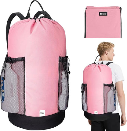 BALEINE 2PK 120L Laundry Bag Backpack, 900D Oxford Fabric Large Travel Laundry