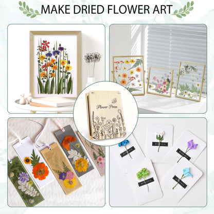 Dreamon Large Flower Press Kit - 11.8" x 8.3" 10 Layers DIY Wooden Flower Pressing Kit with Storage Bag Arts and Crafts Kits for Adults & Teens, Great Gift for DIY Arts and Crafts Lovers
