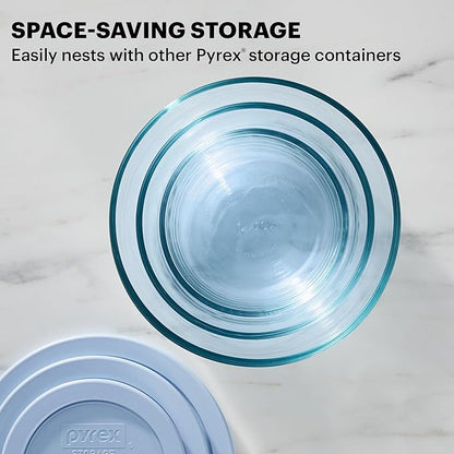 Pyrex Colors Tinted Small/Medium/Large Food Storage Container Set, Snug Fit