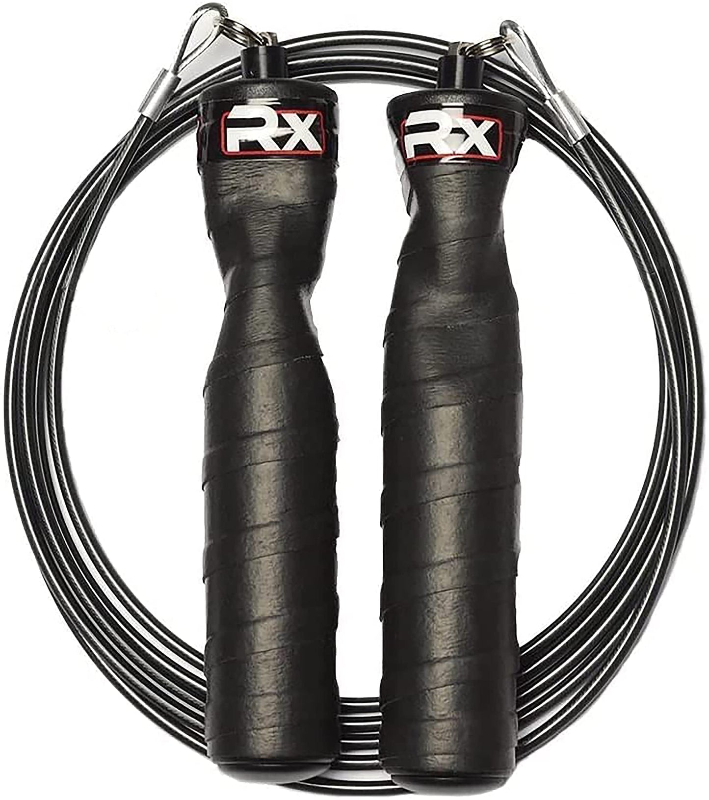 Rx Smart Gear Jump Rope - Black Ops Ergonomic Handles with Trans Black Cable Buff 3.4 8'6"| Jump Smart Weighted Speed Rope for Sports & Fitness, MMA, HIIT, Cardio & Functional Workout
