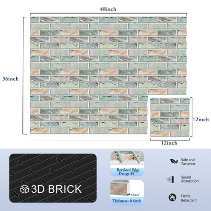 12Pack Acoustic Panels, Self-Adhesive 3D Brick Pattern Sound Proof Panels for Walls, Decorative Sound Dampening Wall Panels for Recording Studios, Offices, Home, 12"×12"×0.4", Stone