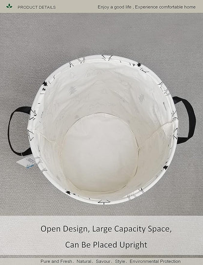 Round Fabric Storage Bin, Decorative Basket, Organizer Basket