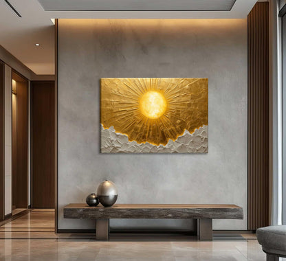 Boho Sun Canvas Wall Art Bohemia Minimalism Golden Abstract Sunrise Sunset Modern Luxury Painting Picture Wall Decor Poster Print Artwork for Living Room Bedroom Office Home Decoration