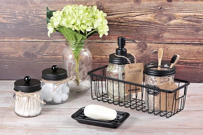 SheeChung Farmhouse Decor Metal Wire Bathroom Storage Organizer Basket Bins