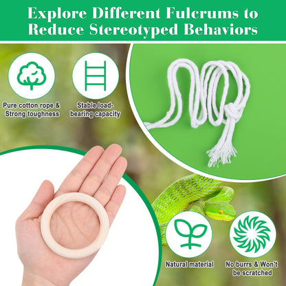 Coldairsoap Snake Climbing Vines with Reptile Plants Kit, Handcrafted Jungle Vines, Snake Enclosure Accessories for Ball Pythons, Corn Snakes, Bearded Dragon, Chameleon, Lizard, Snake Enrichment Toys