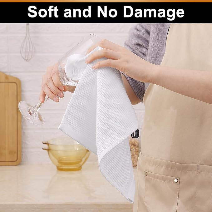 Homaxy 100% Cotton Kitchen Towels and Dishcloths Set