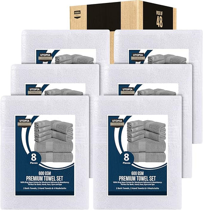 Utopia Towels 48-Piece Premium Towel Set, 12 Bath Towels, 12 Hand Towels