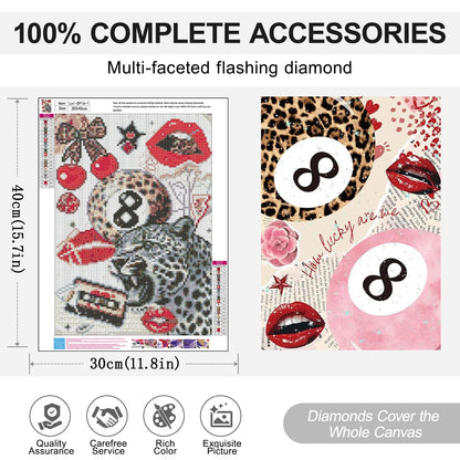LEZHIJIA 6 Pack Leopard Print Disco Diamond Art Kits for Adults, Coquette Diamond Painting Kits for Beginner, Diamond Dots Full Drill Crafts for Gem Art Home Wall Decor for Teens Girls 5D DIY 12x16in