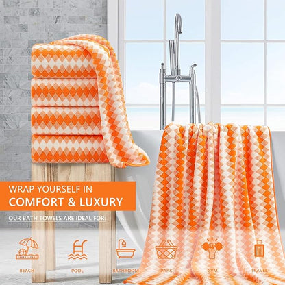 4 Piece Extra Large Bath Towel Set Oversized Bath Sheet 35"x70" Bathroom Towel
