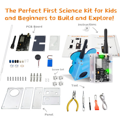 eUda+ STEM Walkie-Talkies Kit Building Toys for Boys Age 8-12-14-16-17+ Educational Games for Kids 8-12 Stem Kits for Kids Age 12-14 DIY Kits for Kids Teenage Girl Gifts (Assembly Version, RTC)