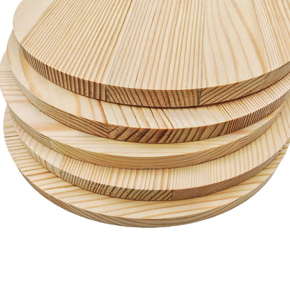 5PCS Pine Circle Plaque, 7.9x0.4in Blank Unfinished Round Wooden Circles Plaques for Craft Projects, Engraving, Wood Burning, Painting
