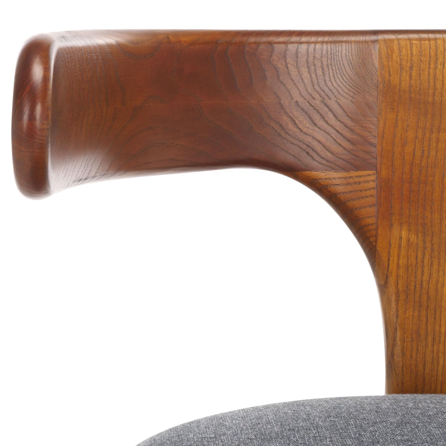 SAFAVIEH Home Collection Oreus Mid-Century Modern Grey Linen/Brown Walnut Solid Wood Accent Chair